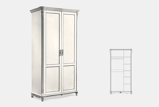 Шкаф 2-х дв. "Алези" без зеркала массив и шпон дуба 3