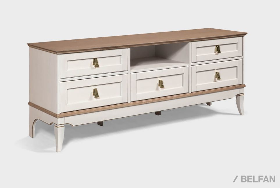 Тумба под ТВ "Стюарт" (с нишей) массив и шпон дуба 3