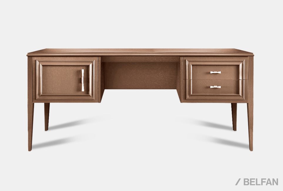 Стол письменный "Сакраменто" (2 тумбы) массив и шпон дуба, МДФ 1