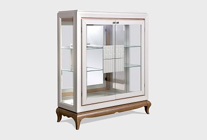 Тумба высокая "Армония" (стекло); *ММ-435-27; айвори+классик