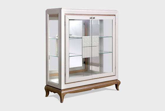 Тумба высокая "Армония" (стекло) массив и шпон дуба 8