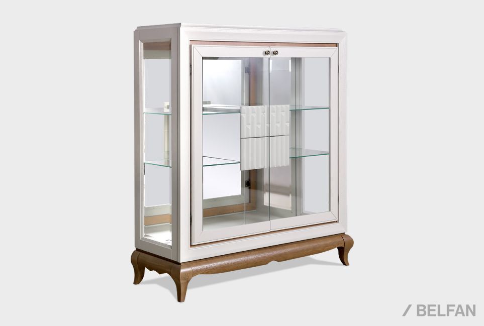 Тумба высокая "Армония" (стекло) массив и шпон дуба 2