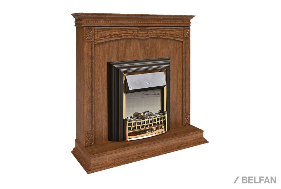 Подставка декоративная под камин "Верди Люкс 1" массив и шпон дуба 1