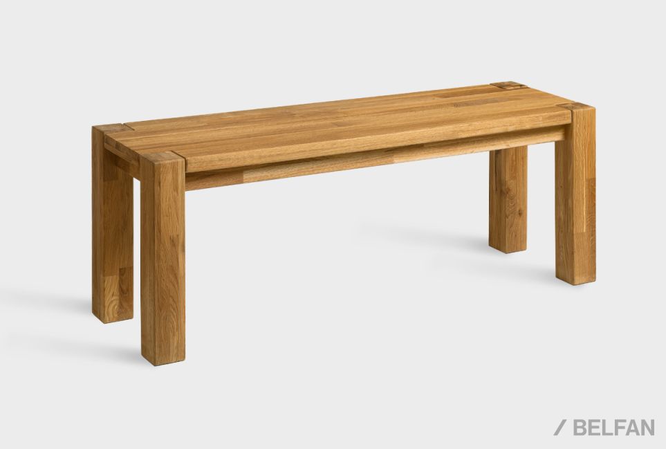 Скамья "Берген" П-03 (сечение опор 70х70) массив дуба 1