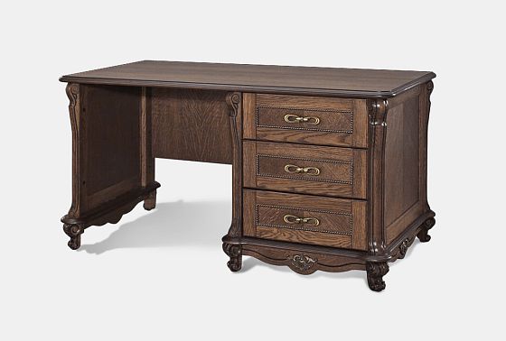 Стол письменный "Алези 1" с ящиками (1 тумба справа) массив и шпон дуба 3