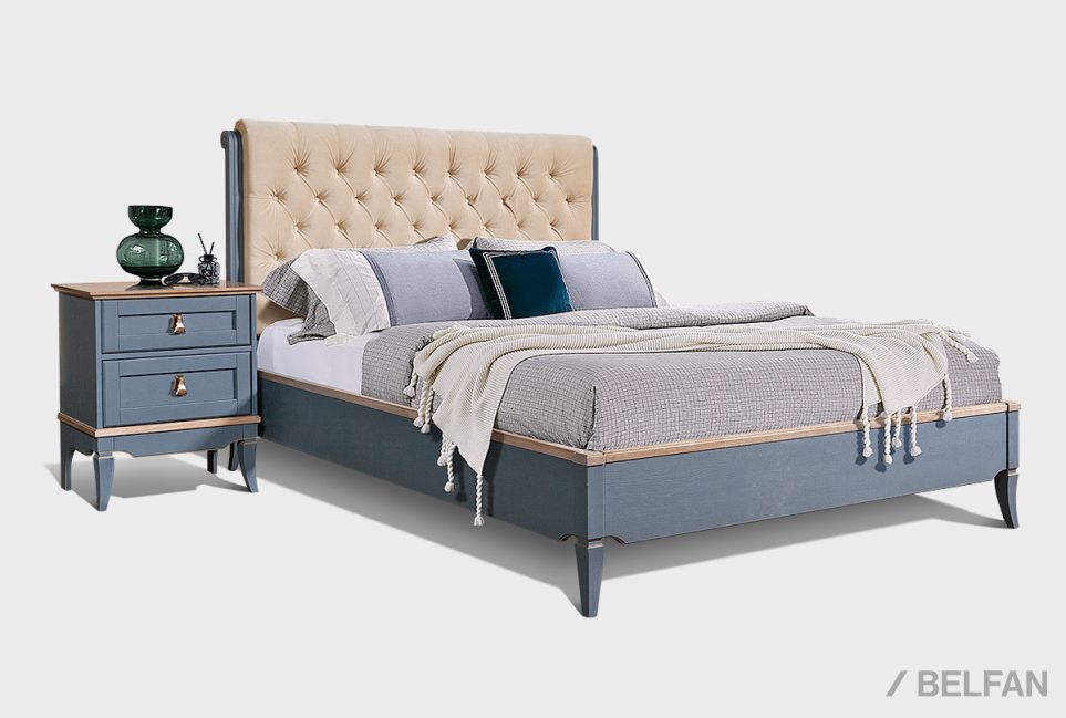 Кровать "Стюарт" (мягкое изголовье) массив и шпон дуба 1