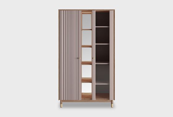 Витрина 2-х дверная "Меридиан" с нишей (комбинированная) массив дуба, МДФ 3