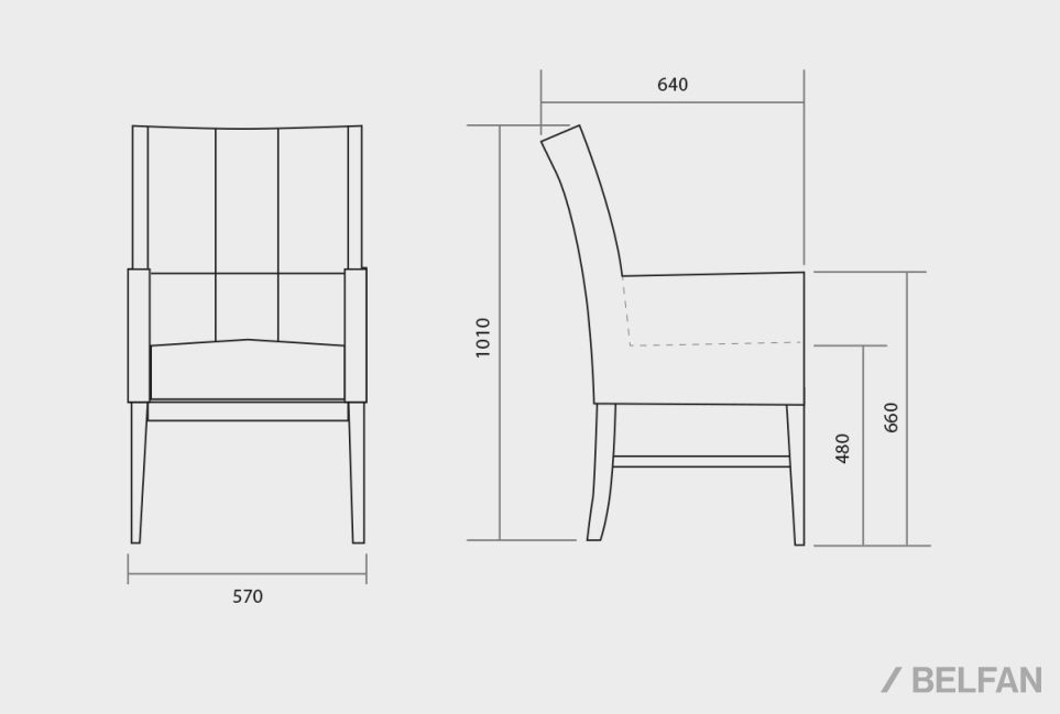 Стул "Берген" МК с подлокотниками массив берёзы 2
