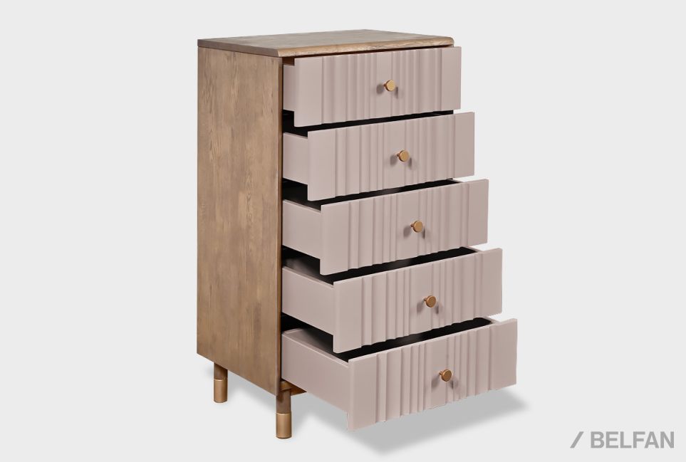 Комод "Меридиан" 5 (высокий) массив дуба, МДФ 4