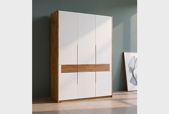 Шкаф для одежды 3-х дверный "Уоллстрит" массив дуба, МДФ 13