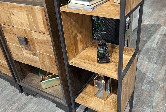 Стеллаж "Арт" 420 массив дуба, металл 4