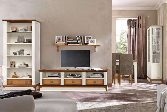 Тумба под ТВ "Бриансон" массив и шпон дуба, МДФ 6