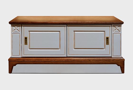 Тумба под ТВ "Бриансон" (купе) массив и шпон дуба, МДФ 3