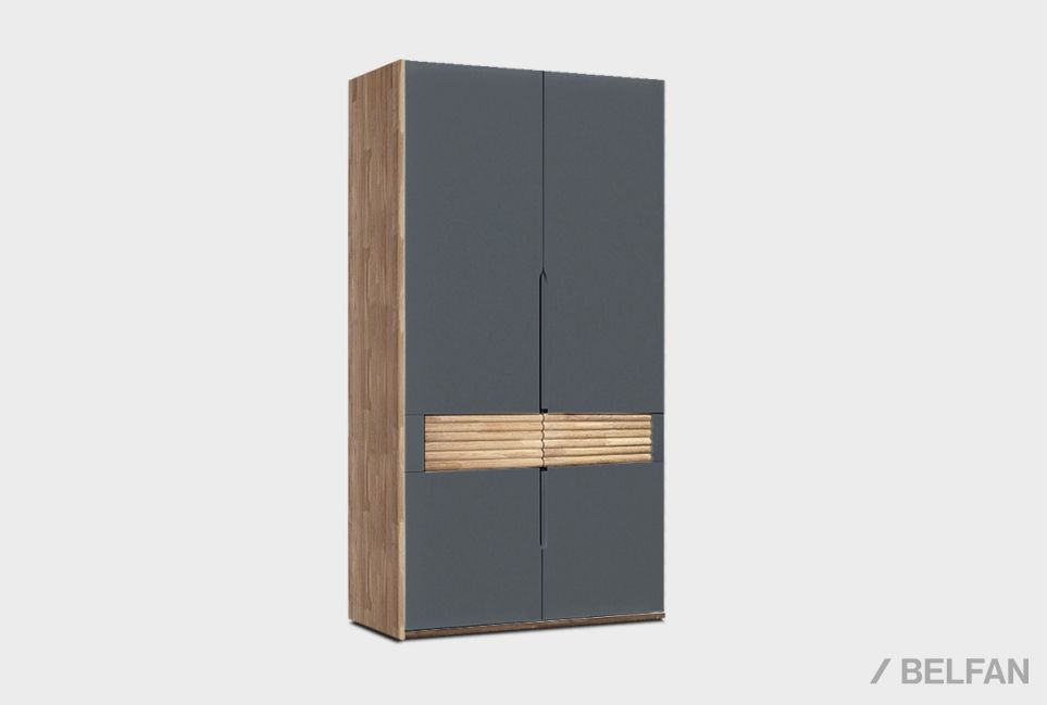 Шкаф для одежды 2-х дверный "Уоллстрит" массив дуба, МДФ 1