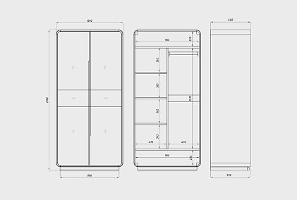 Шкаф для одежды 2-х дверный "Монблан"