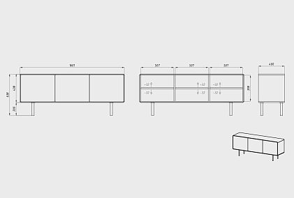 Тумба под ТВ высокая "Норман" 3
