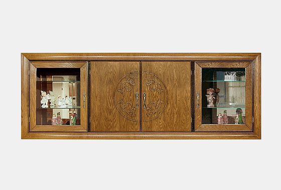 Шкаф навесной 4-х секционный "Соната" (без декора) массив и шпон дуба 4