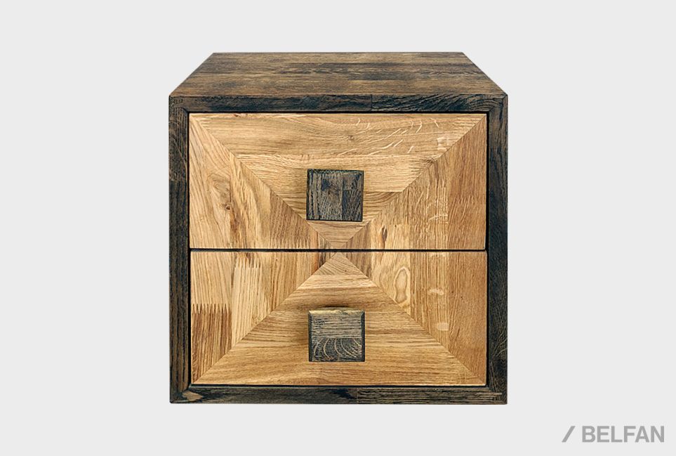 Модуль для стеллажей открытых "Cube Design" (с ящиками) массив дуба 6