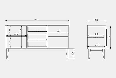 Тумба "Сакраменто" 3 (с ящиками); *А-016.49; сумеречный, орех