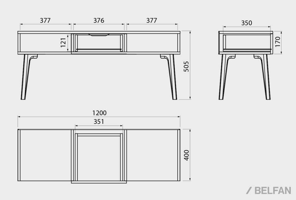 Консоль "Элва" (низкая) массив и шпон дуба 2