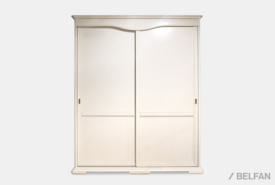 Шкаф-купе для одежды "Лика" 2-х дв. узкий массив и шпон дуба 1