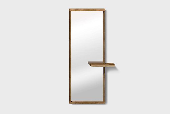 Зеркало настенное с полкой "Уоллстрит" (прямоугольное) массив дуба 4