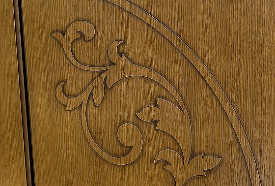 Тумба "Соната" высокая (декор) массив и шпон дуба 11