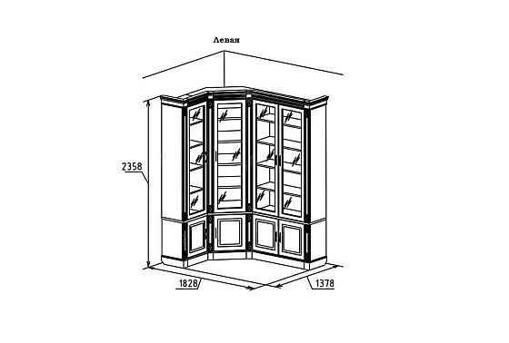 Набор мебели для библиотеки "Верди Люкс 2" массив и шпон дуба 4