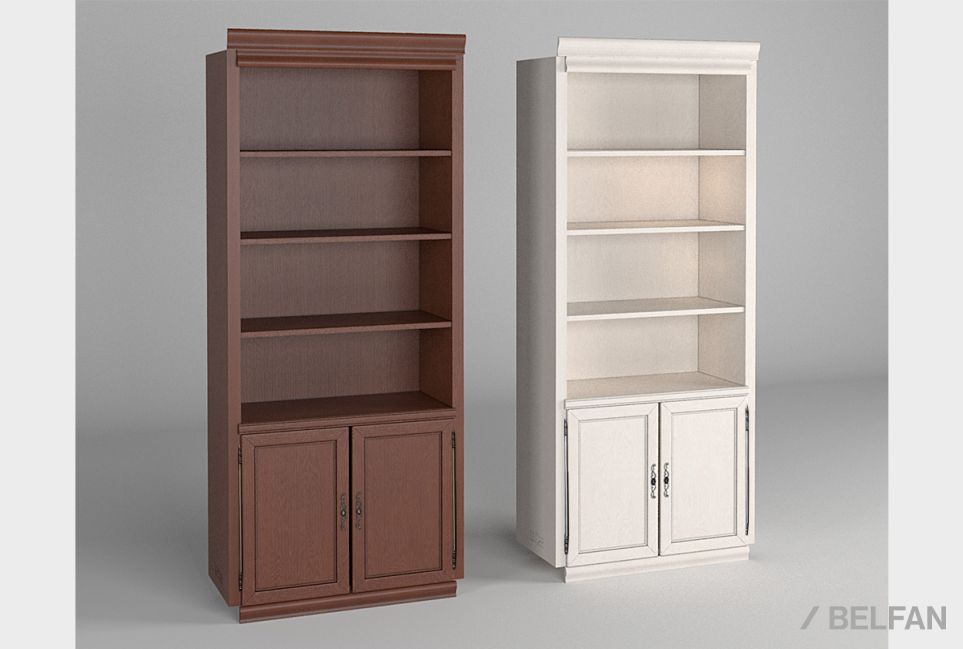 Стеллаж с распашными дверцами "Тэфи" массив и шпон дуба 2