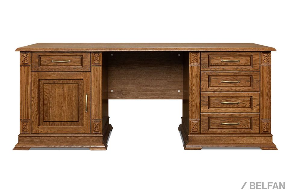 Стол письменный "Верди Люкс 7" массив и шпон дуба 1