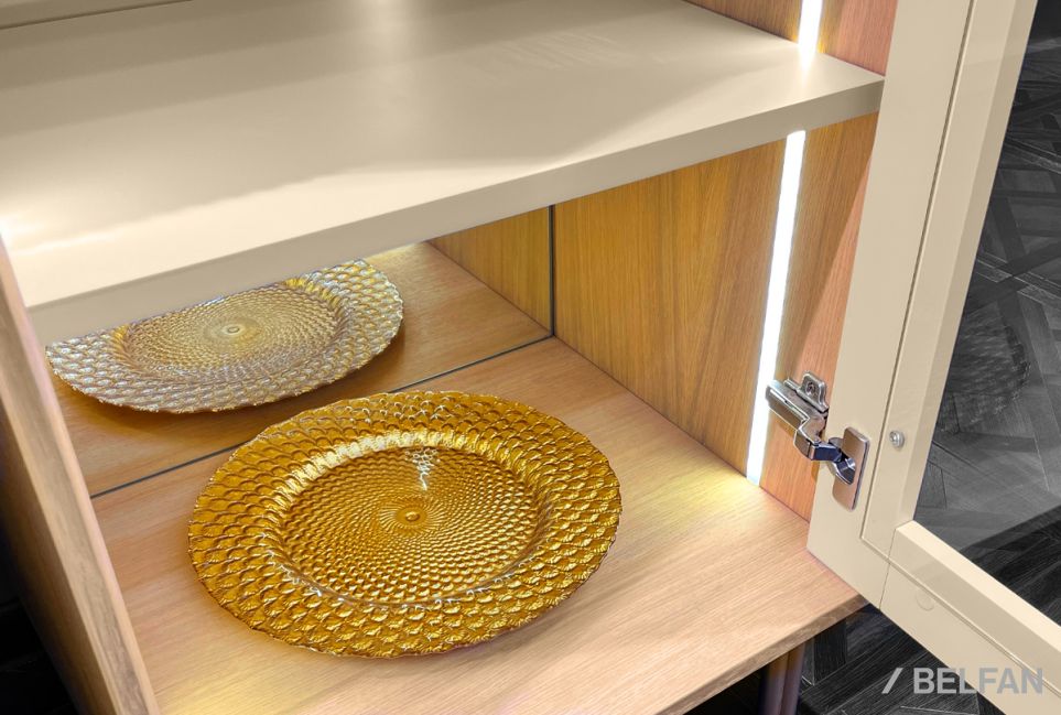 Витрина 1-но дверная «Авеню» (правая) шпон дуба, МДФ, металл 2