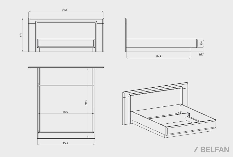 Кровать "Бремен" массив дуба 3