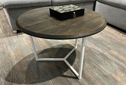 Стол журнальный "Арт" круглый 60; *КМ-009.256; графит, белый металл