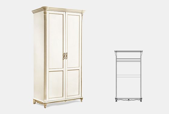 Шкаф 2-х дв. "Алези" без зеркала массив и шпон дуба 3