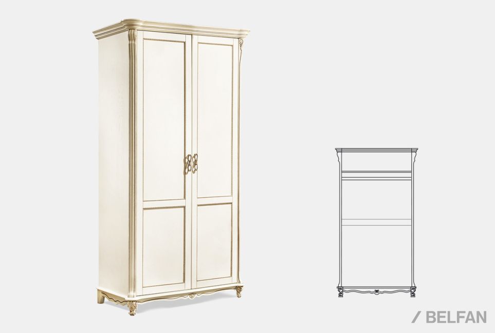 Шкаф 2-х дв. "Алези" без зеркала массив и шпон дуба 1