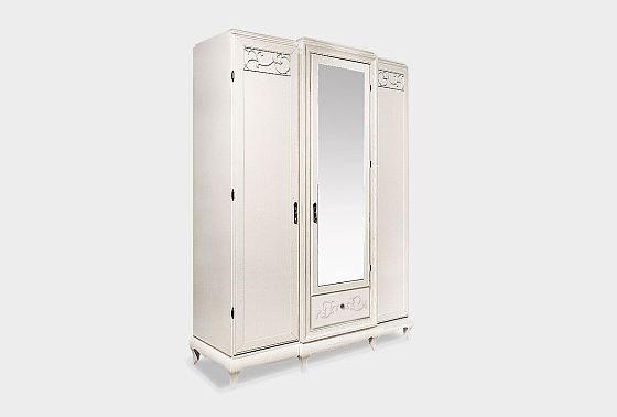 Шкаф для одежды 3-х дв. "Соната" с зеркалом (без декора) массив и шпон дуба 4