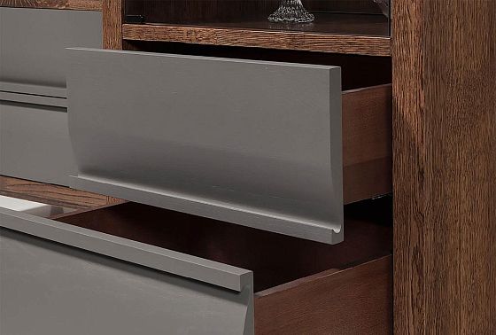 Витрина 1-но дверная «Дакота» (левая) массив и шпон дуба, МДФ 8