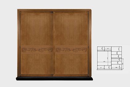 Шкаф-купе для одежды 2-х дв. "Соната" без зеркала (декор)