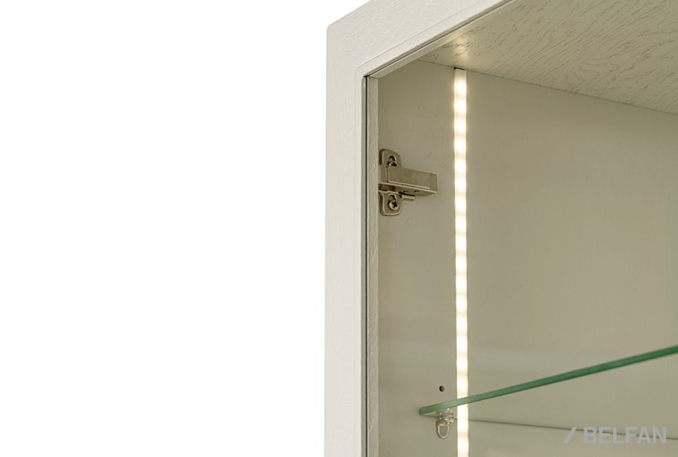 Шкаф с витриной 1-но дв. "Коста" левый (подсветка) массив и шпон дуба 7