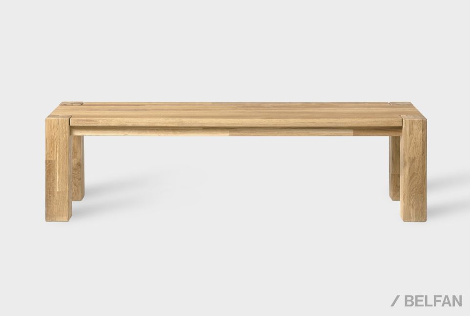 Скамья "Берген" П-03 (сечение опор 70х70) массив дуба 1