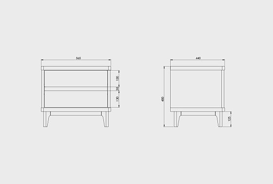 Тумба прикроватная "Уоллстрит" массив дуба, МДФ 9