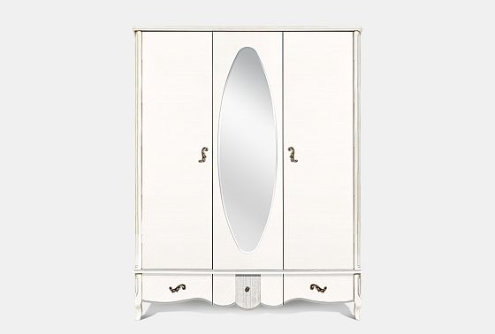 Шкаф для одежды "Катрин" 3-х дв. с зеркалом массив и шпон дуба 3