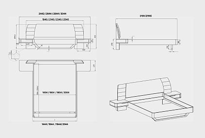 Кровать "Монблан" (с прикроватными тумбами)