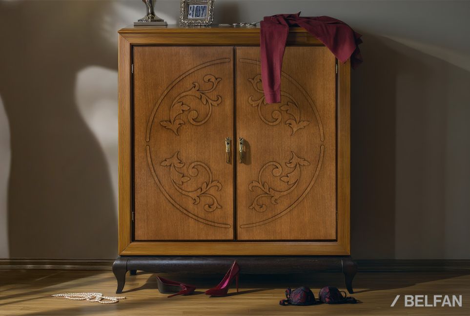 Тумба "Соната" высокая (декор) массив и шпон дуба 3