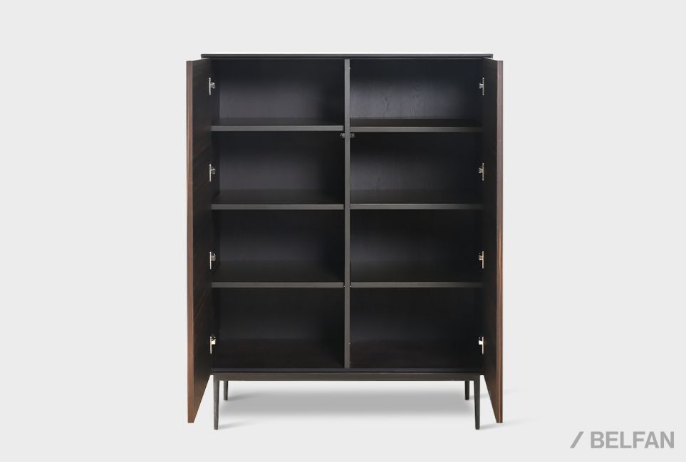 Тумба высокая "Монреаль" шпон дуба, МДФ, металл 4