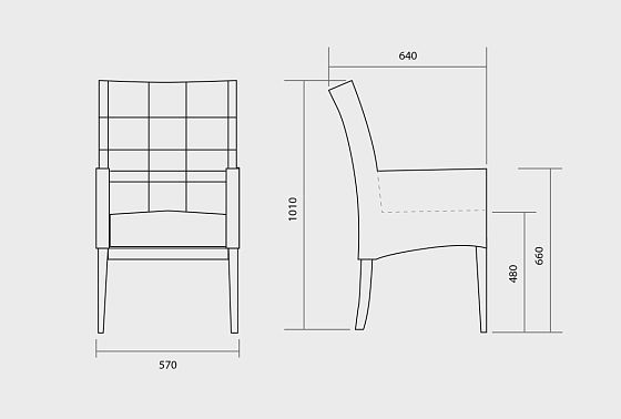 Стул "Берген" М с подлокотниками массив берёзы 6
