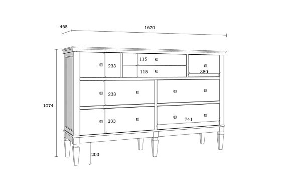 Комод "Ольса" 224 массив сосны 9