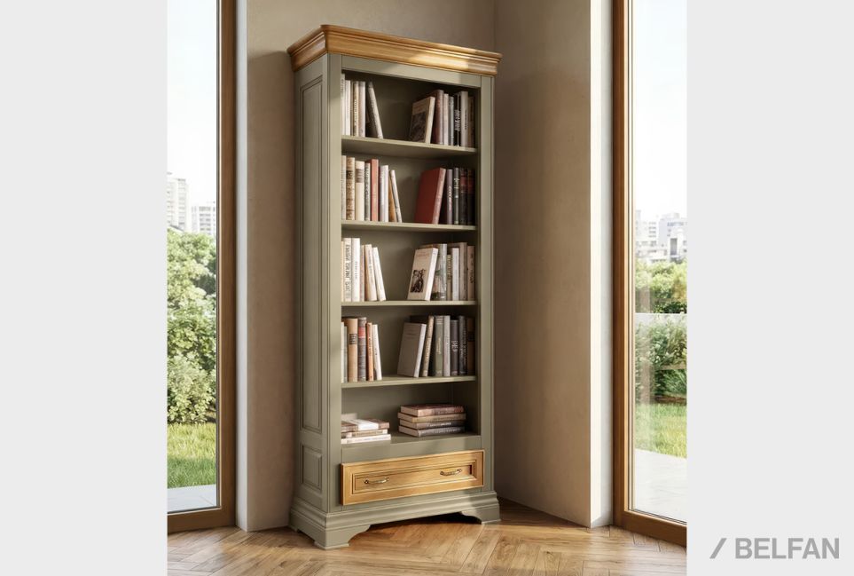 Стеллаж "Оливия" массив и шпон ольхи 1