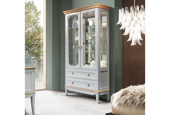 Витрина 2-х дверная "Стюарт" массив и шпон дуба 7