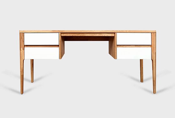 Стол письменный "Уоллстрит" (2 тумбы) массив дуба, МДФ 6